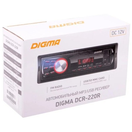 Автомагнитола Digma DCR-220R 1DIN, 4 x 45 Вт, USB, SD, AUX-5