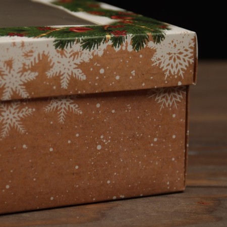 The box is folding, the lid is, with the "New Year's fairy tale" window 30 x 20 x 9 cm-2