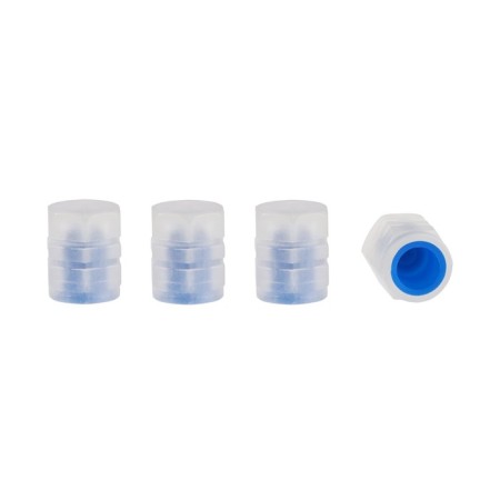 Torso valve cap, luminous, set 4 pcs, blue