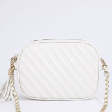 Bag Cross-Bodi with a zipper, white color