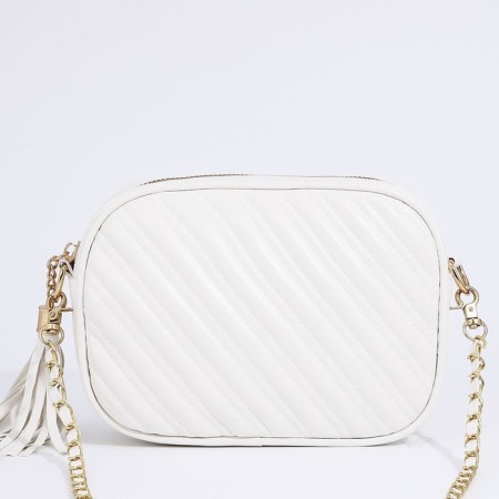 Bag Cross-Bodi with a zipper, white color