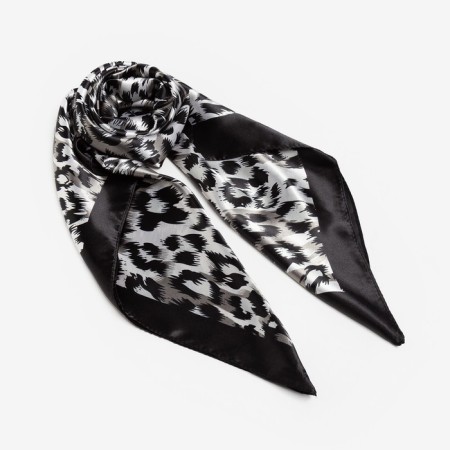 Women's scarf minaku size 90*90 cm, color gray color