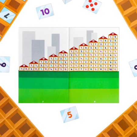 Board game "Mathematical houses", 11 houses, 51 maps, 4+-3