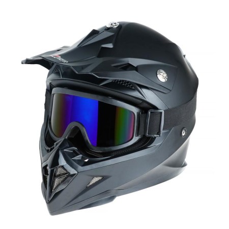 Glass-mask for motorcycle driving, glass blue, black color-1