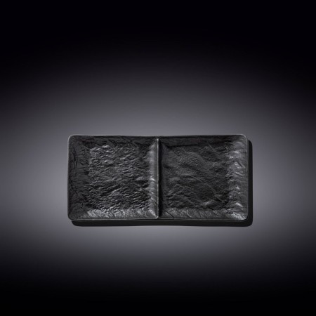 Rectangular dish Wilmax England Slate Stone, 2-section, size 27x13 cm, color black slate