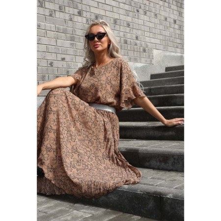 Female dress, size 50, beige color-7