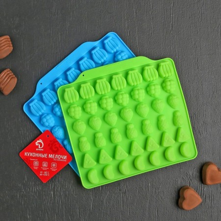 Form for marmalade Dolyan Fruit boom, silicone, 18.5 × 17.5 cm, 42 cells (2.2 × 2.2 cm), pink color-9