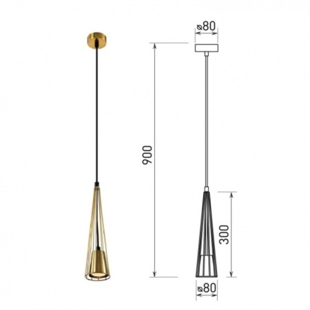 Suspended lamp RIVOLI ELSA 1xgu10 25 watts Ceiling-2