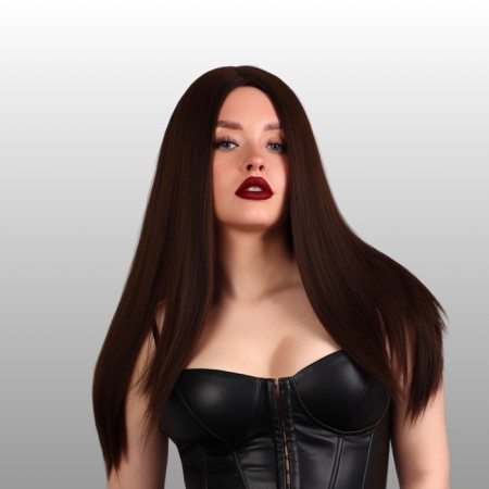 Artificial wig, simulation of the skin, 60 cm, 270 gr, brown color (#SHT8)-1
