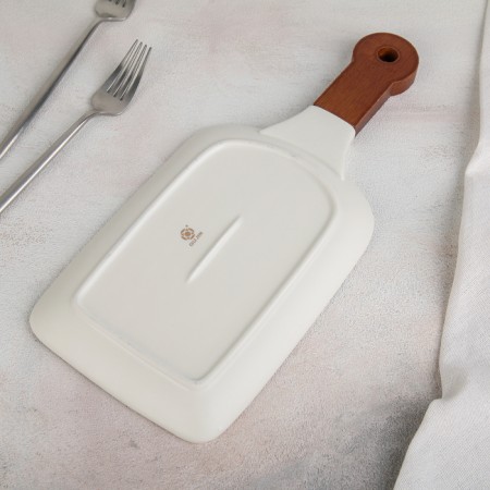 Ceramic dish for the supply "Marbl", 24 × 15.5 cm, white color-2