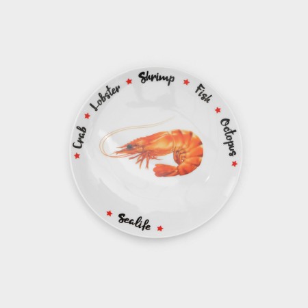 Set of porcelain plates Sealife, 6 objects, Mix drawing-6