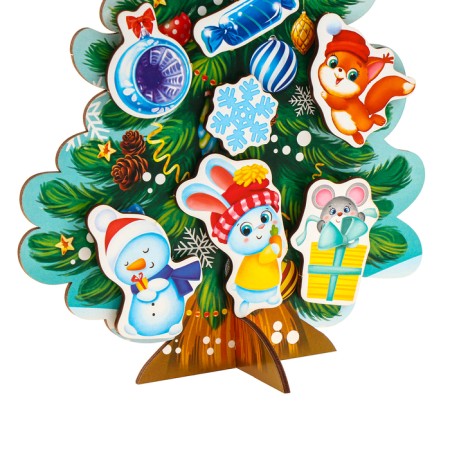 New Year's puzzle. Velcro "New Year! Dress the Christmas tree "-1