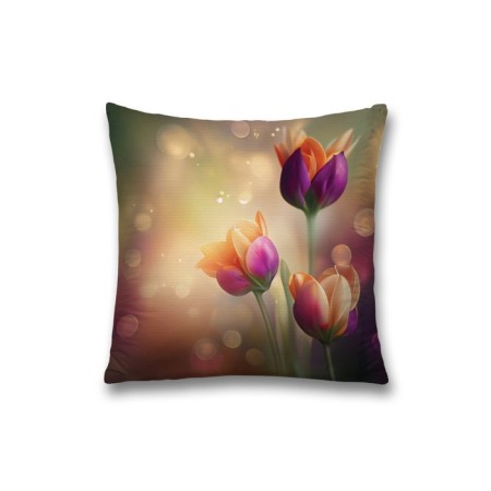Decorative pillowcase "Morning with tulips", on a zipper, size 45x45 cm