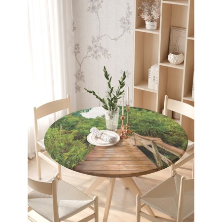 The tablecloth “P.m.” table, round, oxford, elastic band, size 140x140 cm, diameter 105-120 cm-2