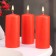 Candle cylinder, 5x11.5 cm, set 3 pcs, red
