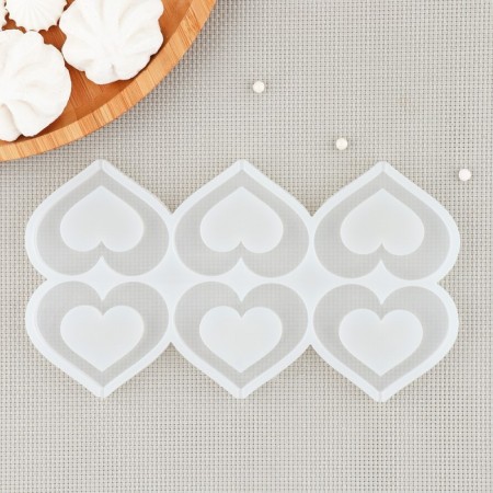 Silicone Mold for candies and chocolate "Heart", 6 × 4.5 cm, Color transparent-1