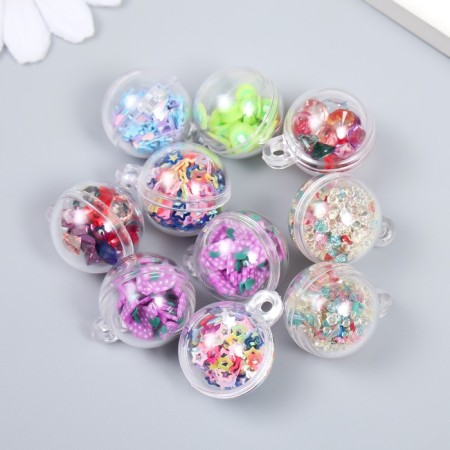 Suspension for creativity plastic "Ball - Strazinki" MIX 2.4x2x2 cm