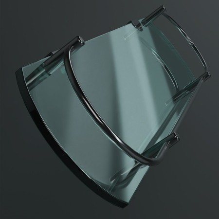 Bathroom shelf, 50 × 12 × 4 cm, metal, glass-7