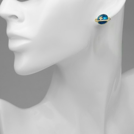 Emall Earms "Night" crescent, the color is blue-green in gold-5