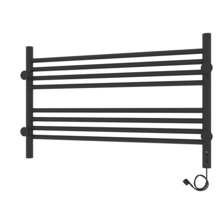Two -heated towel rail Laris Laris Olivia ChKCh8, 800x500 mm, 8 crossbars, left, black-15
