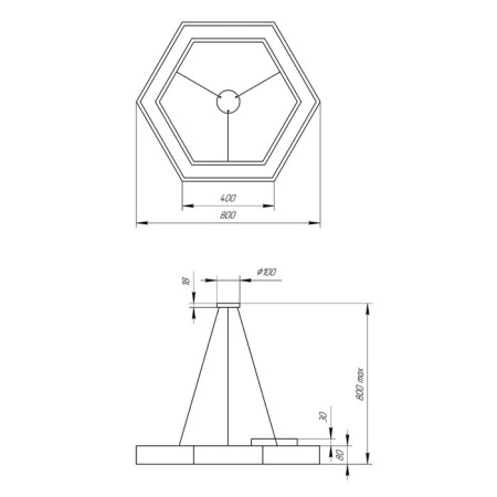 LED LED GEOMETRIA HEXAGON 51W 4000K 3900 IP40 80x80x8 white-1