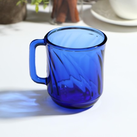 Mug Sea Brim, 310 ml, glass, blue color-1