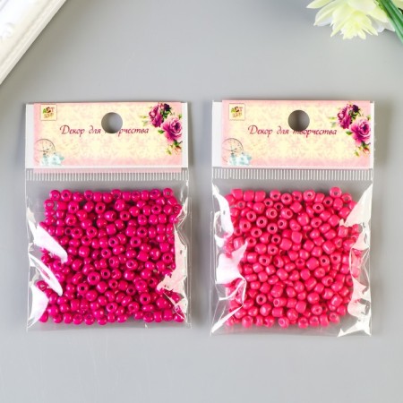 Round beads 6/0 "Raspberry Neon" 20 g-3