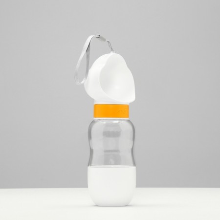 Walking drinker 585 ml+feed container, yellow-1