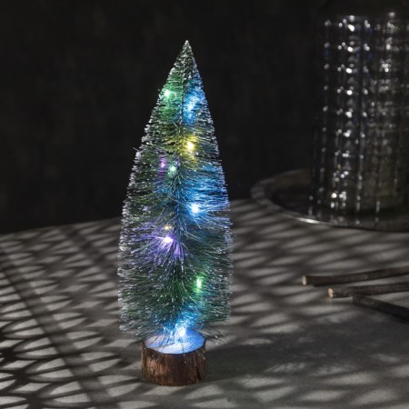 LED figure "Christmas tree with garland", 8.5 × 28 × 8.5 cm, plastic, batteries LR41x2, glow of multi