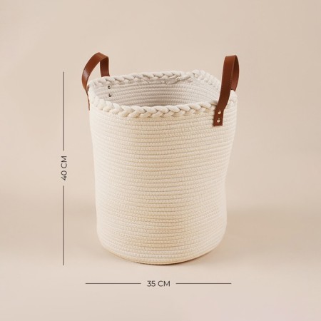 Belly basket wicker -round SL Home Cotton, cotton, 35 × 40 cm-1