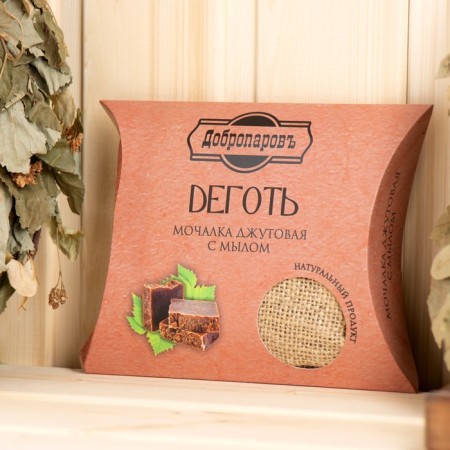 Jet washcloth with soap "tar" 110 g-3