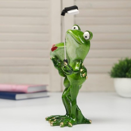 Souvenir Polystone Lak "A couple of frog Selfishi" 20.5x11x13.5 cm-1
