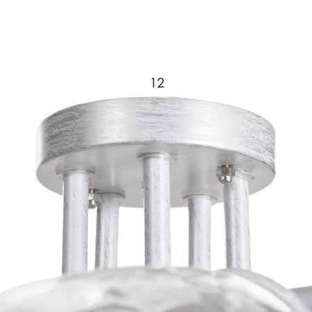 Riana chandelier 5x40W E27 white, silver 57x57x23cm-4