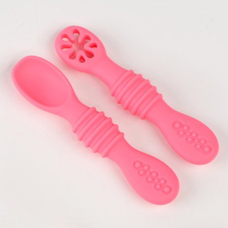 Set of children's cutlery, pink color-1