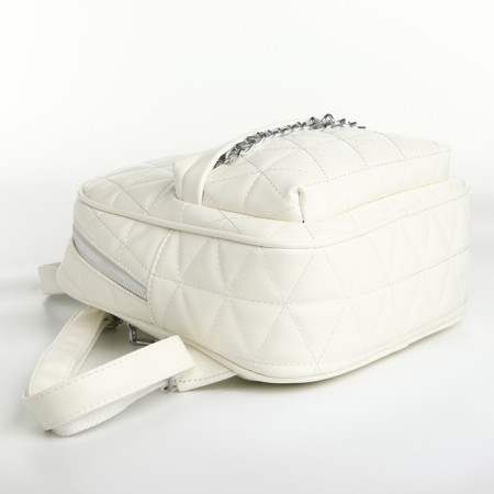 Women's backpack on lightning, white color-3