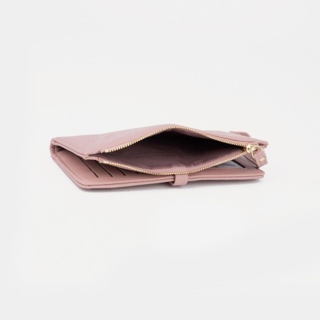 Women's wallet on the button, pink color-2