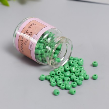 6/0 round beads in the bottle "Jade green" 20 g-1
