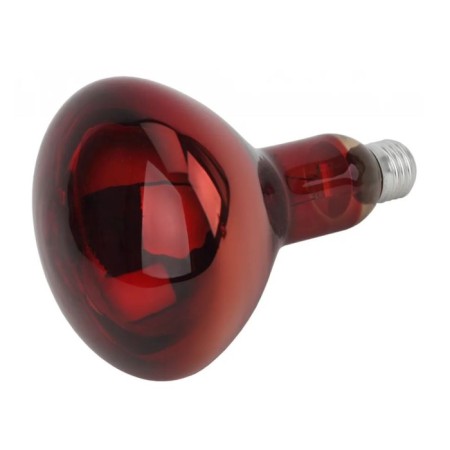 The lamp is infrared, for heating animals, 250 watts, E27, red sausage, era-3