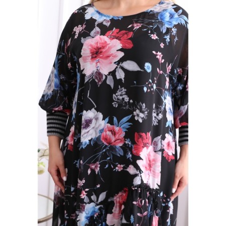 Female dress, size 50, black color-1