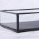 Square organizer for storage, 1 section, glass, 24 × 14 × 5 cm, transparent/black color