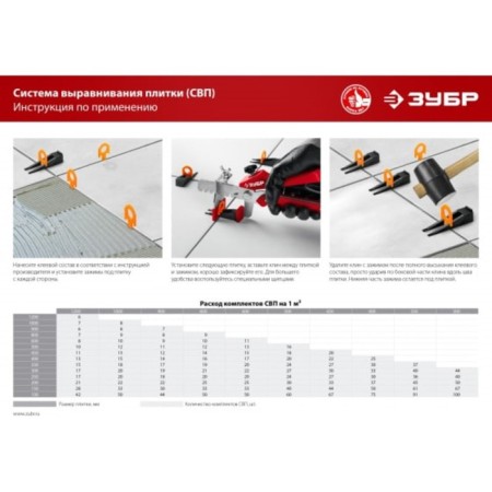 Clime for the alignment system of tiles bison 33861-500, 1 mm, 500 pcs-3