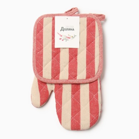 Set of kitchen. Dolyana strip color red, mittens-prich.28x17cm, severity 17x17 50% p/e 50% HL-5