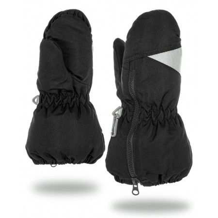 Mittens children, black color, size 10 (1-2 years)
