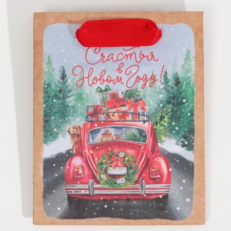 Craft vertical package "New Year's Express", S 12 x 15 x 5.5 cm, New Year-6