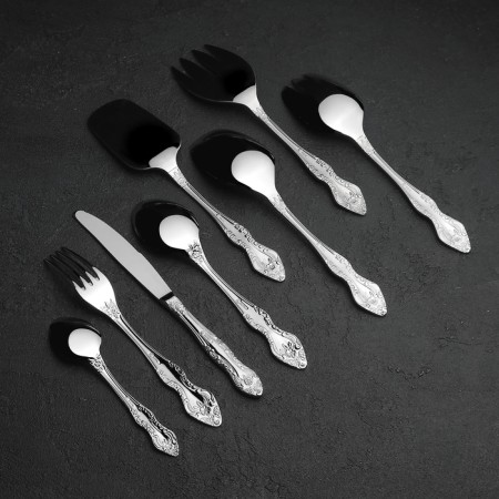 A set of cutlery "Troika", 52 items, art painting, decorative box-3
