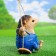 Garden figure "Hedgehog on a swing" 18 cm