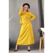 Female suit, size 46, mustard color