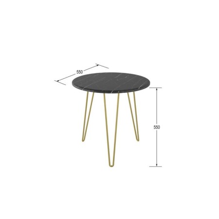 Journal table "Reed Gold 530", 550 × 550 × 550 mm, color black marble-1