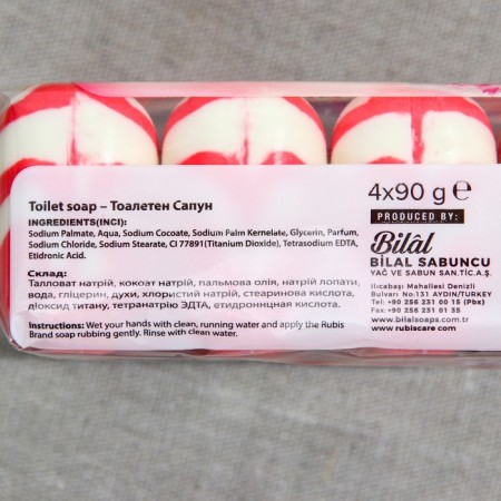 Rubis toilet soap "Milk & Pink Flower", 4x90 360 g-1