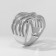 Ring Metal "Trend" triple interweaving, silver color, size 17